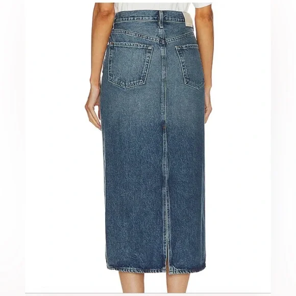 CITIZENS OF HUMANITY free people 
Daru Peri maxi denim Pencil Skirt 28 NW - Picture 3 of 13